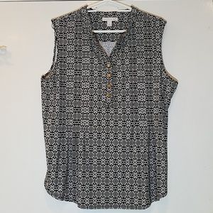 Westport Sleeveless Knit Top Black & White XL